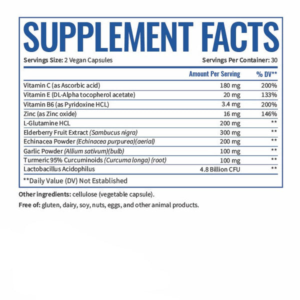 EFFORTLESS Immunity supplement facts