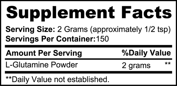 ENERGIZE L-GLUTAMINE Supplement Facts