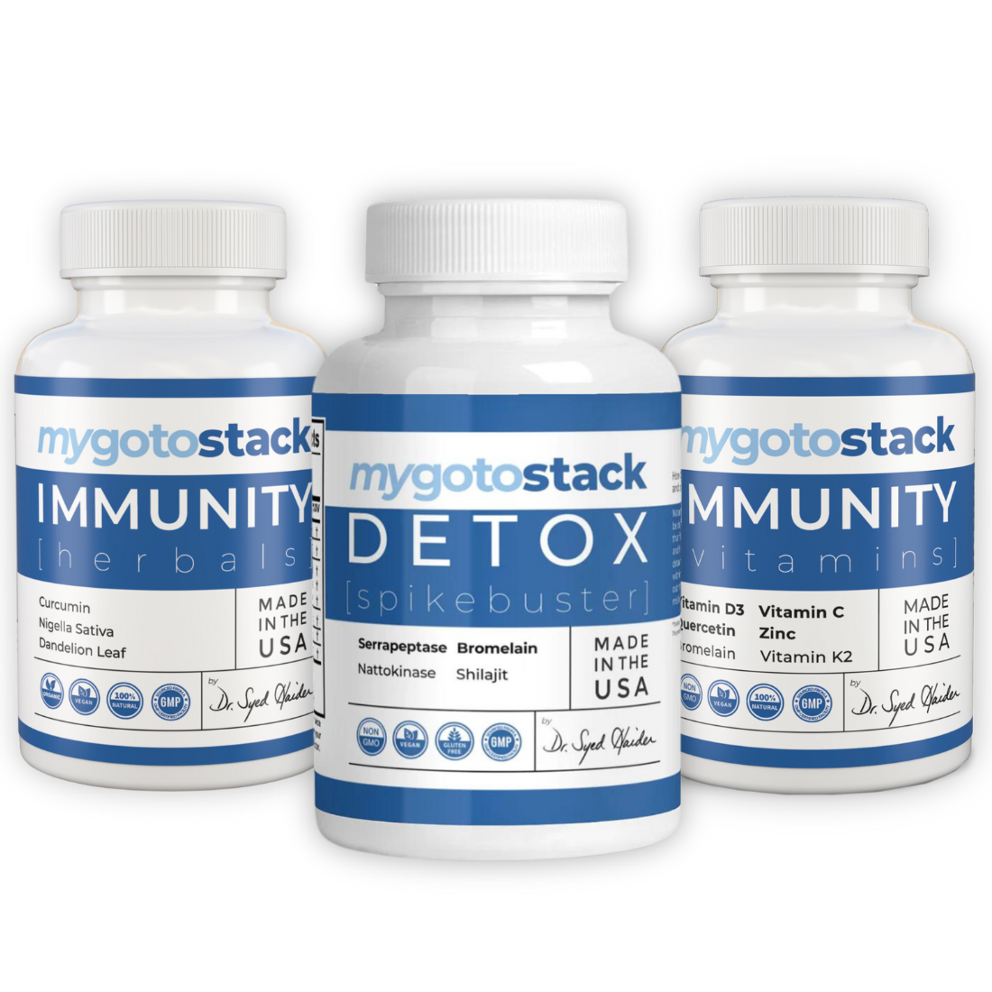 Top Supplements Bundle (IMMUNITY [vitamins], [herbals], DETOX)